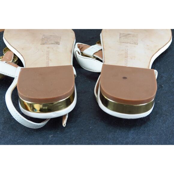 Banana Republic Sz 9 M Off white Thong Synthetic Women Sandals - Picture 7 of 10